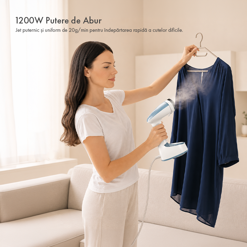 Weston S-Glide utilizat pentru călcarea verticală a unui tricou